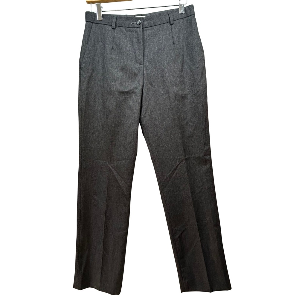 Pendleton Petite Women Charcoal Gray 100% Virgin Wool Pleated Dress Pants Size 6